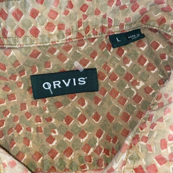 Orvis Short Sleeve Patchwork Shirt Men’s Large Multicolor Button Down - Picture 4 of 4